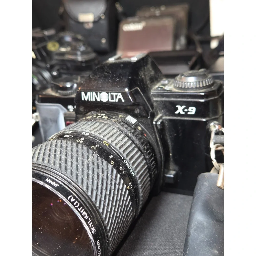 Minolta X-700 X-9 SLR Pentax 735 Film‎ Camera Lot with Lenses Flash Filters Case